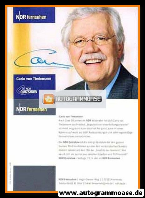 Autogramm TV | NDR | Carlo VON TIEDEMANN | 2000er "Quizshow"