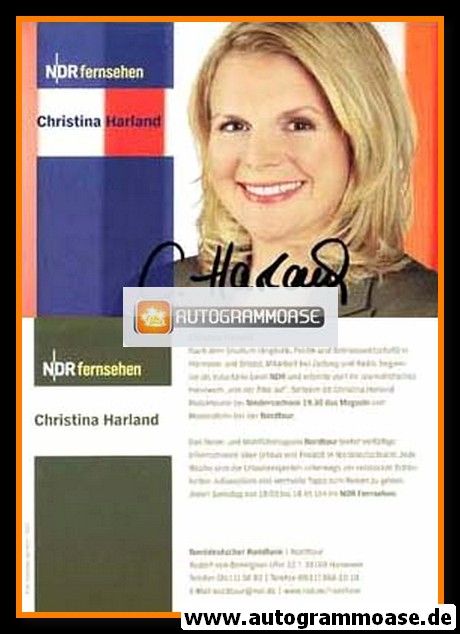 Autogramm TV | NDR | Christina HARLAND | 2000er (Portrait Color)