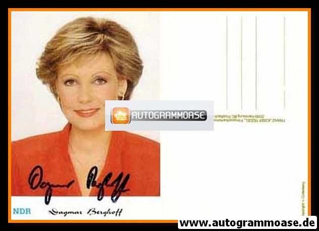 Autogramm TV | NDR | Dagmar BERGHOFF | 1990er Rüdel (Portrait Color)