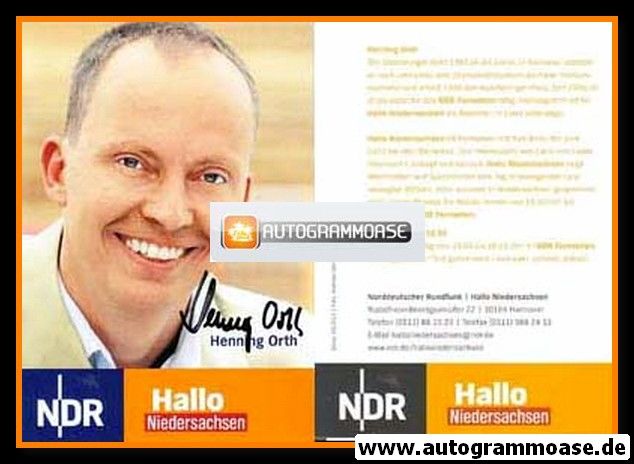 Autogramm TV | NDR | Henning ORTH | 2000er "Hallo Niedersachsen"