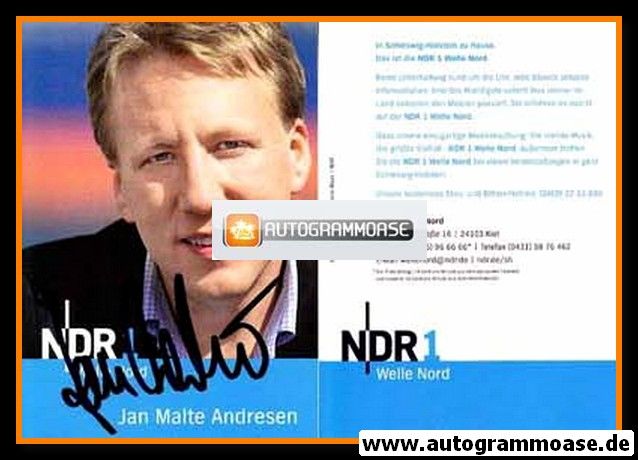 Autogramm Radio | NDR1 Welle Nord | Jan Malte ANDRESEN | 2000er (Portrait Color) 2
