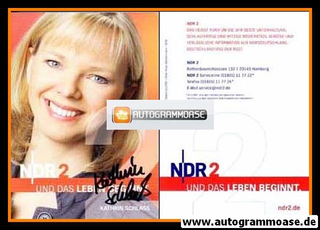 Autogramm Radio | NDR2 | Kathrin SCHLASS | 2000er (Portrait Color)