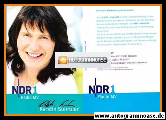 Autogramm Radio | NDR1 MV | Kerstin SUHRBIER | 2000er (Portrait Color)