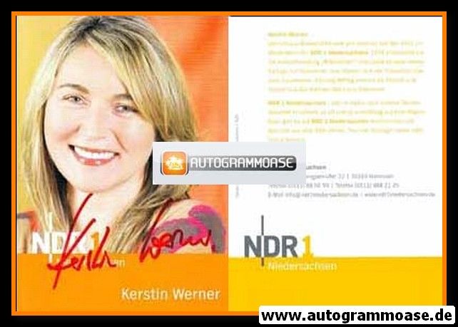 Autogramm Radio | NDR1 Niedersachsen | Kerstin WERNER | 2000er (Portrait Color)
