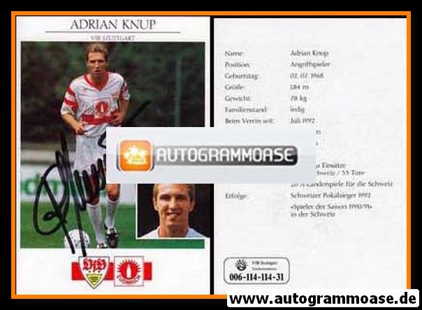 Autogramm Fussball | VfB Stuttgart | 1992 | Adrian KNUP (1)