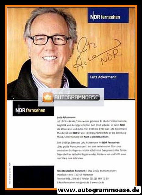 Autogramm TV | NDR | Lutz ACKERMANN | 2000er (Portrait Color)