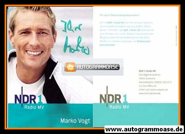 Autogramm Radio | NDR1 MV | Marko VOGT | 2000er (Portrait Color)