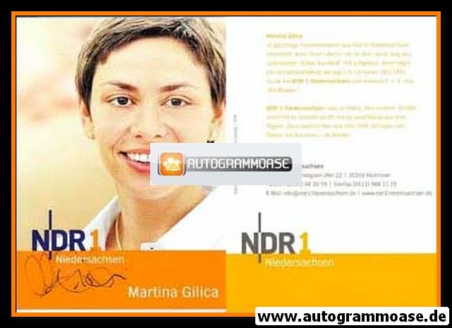 Autogramm Radio | NDR1 Niedersachsen | Martina GILICA | 2000er (Portrait Color)