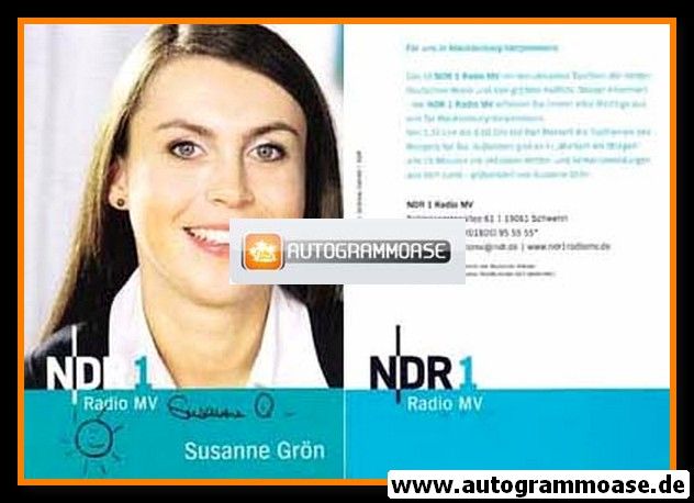 Autogramm Radio | NDR1 MV | Susanne GRÖN | 2000er (Portrait Color)