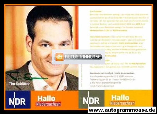 Autogramm TV | NDR | Tim SCHLÜTER | 2000er "Hallo Niedersachsen"