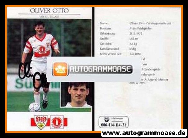 Autogramm Fussball | VfB Stuttgart | 1992 | Oliver OTTO
