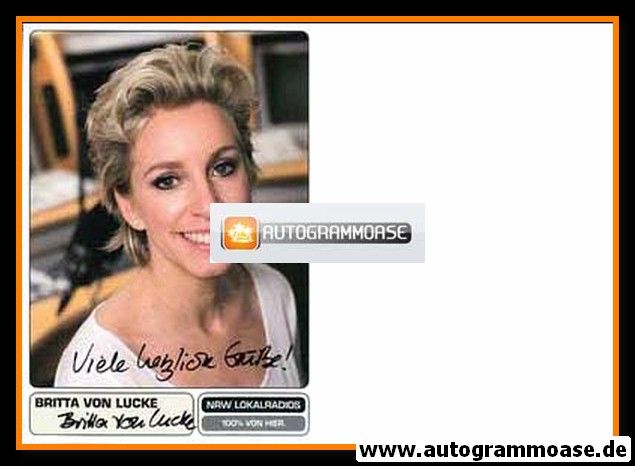 Autogramm Radio | NRW Lokalradio | Britta VON LUCKE | 2000er (Portrait Color)
