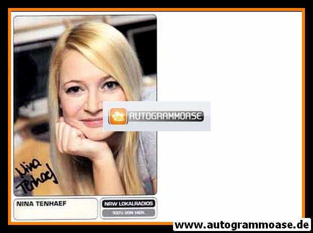 Autogramm Radio | NRW Lokalradio | Nina TENHAEF | 2000er (Portrait Color)