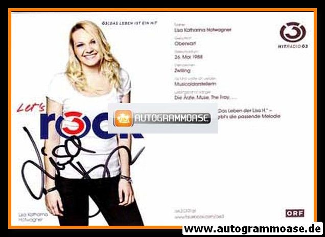 Autogramm Radio | Hitradio Ö3 | Lisa HOTWAGNER | 2000er (Portrait Color)