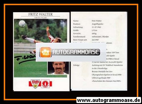 Autogramm Fussball | VfB Stuttgart | 1992 | Fritz WALTER (Motiv 1)