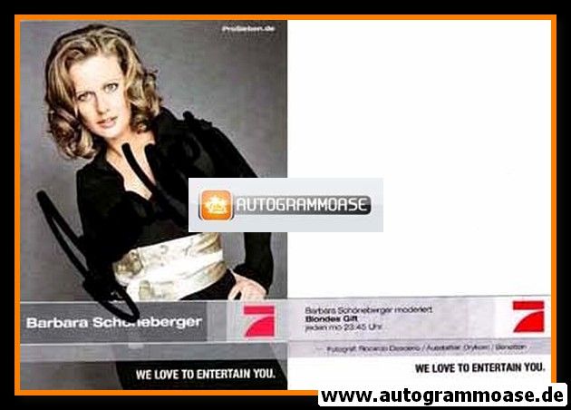 Autogramm TV | PRO7 | Barbara SCHÖNEBERGER | 2000er "Blondes Gift" (Desiderio)
