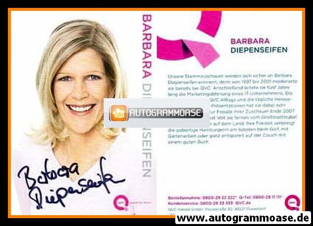 Autogramm TV | QVC | Barbara DIEPENSEIFEN | 2010er (Portrait Color) rosa
