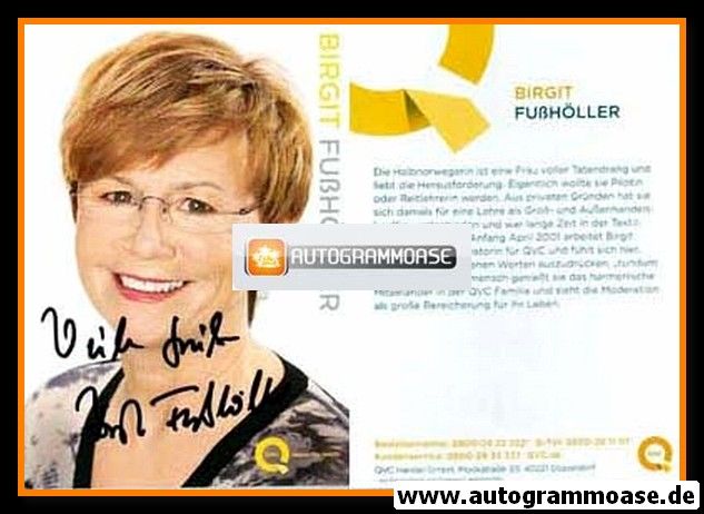Autogramm TV | QVC | Birgit FUSSHÖLLER | 2010er (Portrait Color) gelb