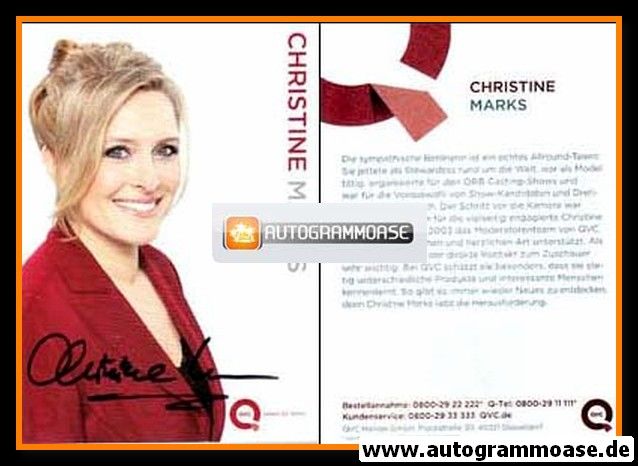 Autogramm TV | QVC | Christine MARKS | 2010er (Portrait Color) rot