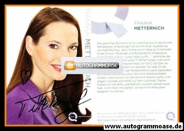 Autogramm TV | QVC | Thania METTERNICH | 2010er (Portrait Color) violett
