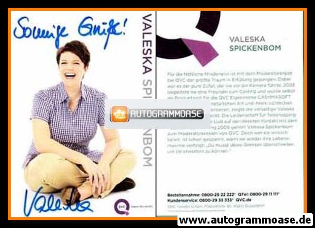 Autogramm TV | QVC | Valeska SPICKENBOM | 2010er (Portrait Color) violett