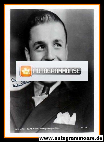 Autogramm Film (USA) | William BAKEWELL | 1930er Foto (Portrait SW)