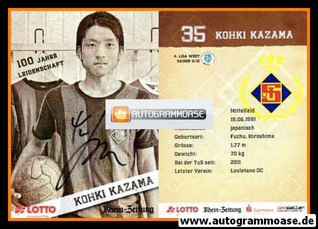 Autogramm Fussball | TuS Koblenz | 2011 | Kohki KAZAMA