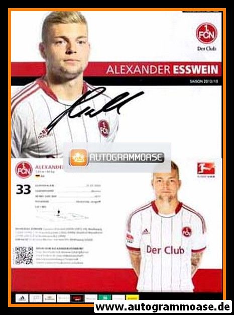 Autogramm Fussball | 1. FC Nürnberg | 2012 | Alexander ESSWEIN