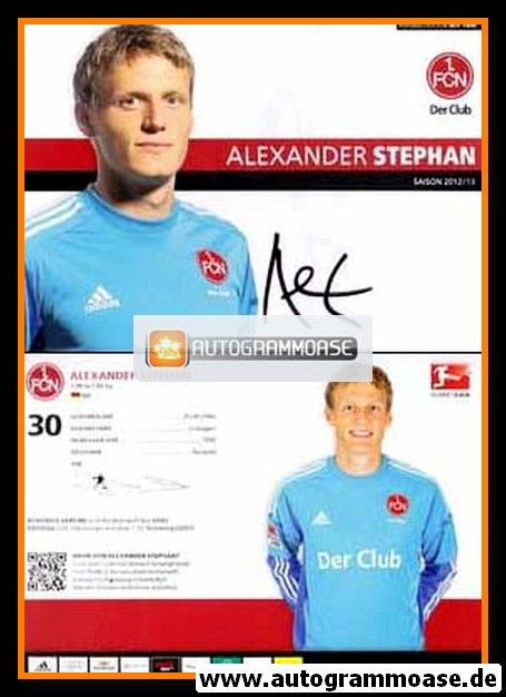 Autogramm Fussball | 1. FC Nürnberg | 2012 | Alexander STEPHAN