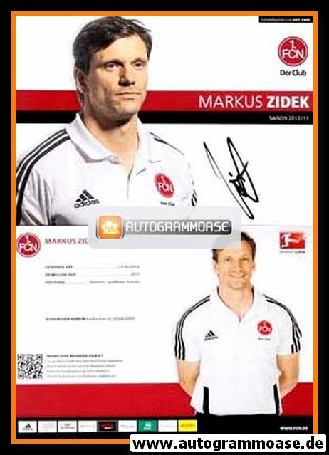 Autogramm Fussball | 1. FC Nürnberg | 2012 | Markus ZIDEK