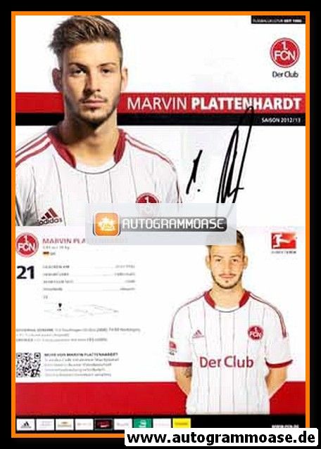 Autogramm Fussball | 1. FC Nürnberg | 2012 | Marvin PLATTENHARDT