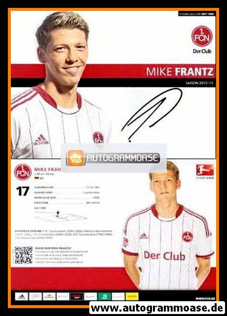 Autogramm Fussball | 1. FC Nürnberg | 2012 | Mike FRANTZ