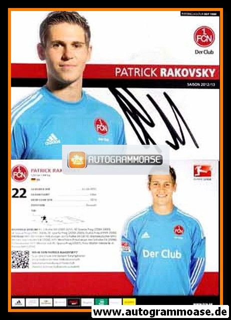 Autogramm Fussball | 1. FC Nürnberg | 2012 | Patrick RAKOVSKY