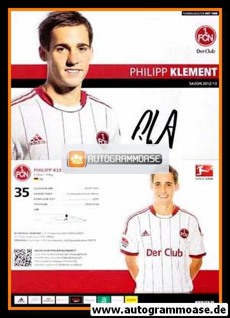 Autogramm Fussball | 1. FC Nürnberg | 2012 | Philipp KLEMENT