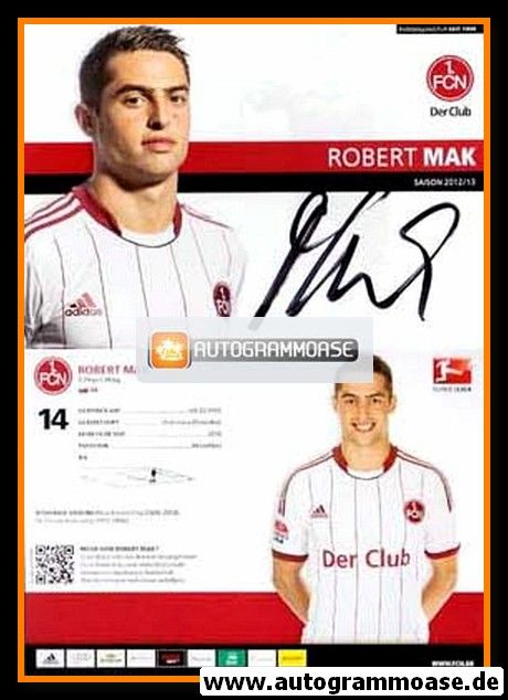 Autogramm Fussball | 1. FC Nürnberg | 2012 | Robert MAK