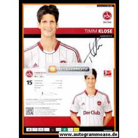 Autogramm Fussball | 1. FC Nürnberg | 2012 | Timm KLOSE