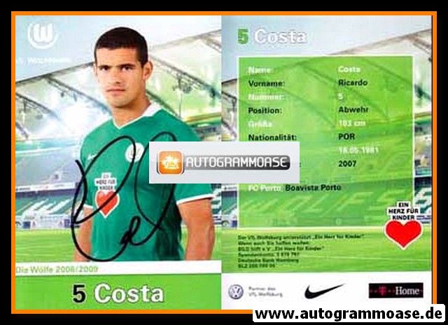 Autogramm Fussball | VfL Wolfsburg | 2008 | Ricardo COSTA
