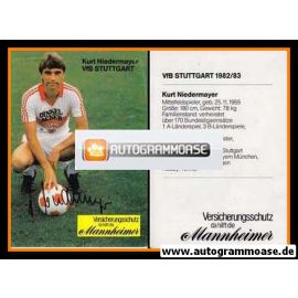 Autogramm Fussball | VfB Stuttgart | 1982 | Kurt NIEDERMAYER