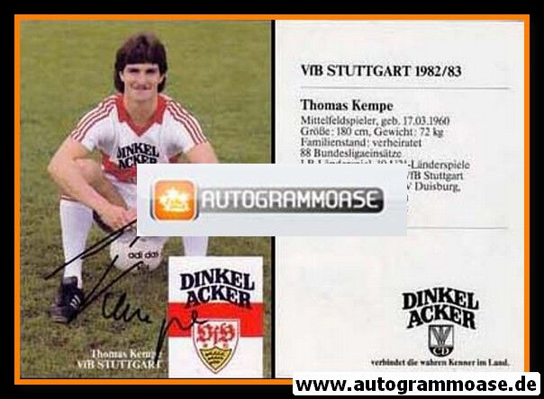 Autogramm Fussball | VfB Stuttgart | 1982 | Thomas KEMPE