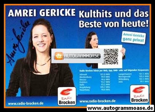Autogramm Radio | Brocken | Amrei GERICKE | 2010er (Portrait Color)