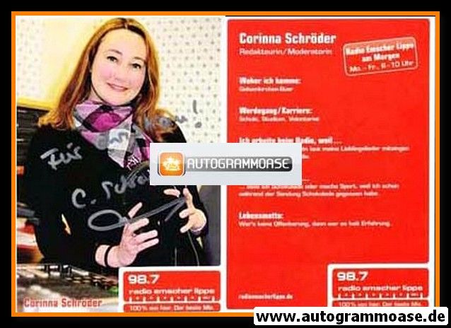 Autogramm Radio | Emscher Lippe | Corinna SCHRÖDER | 2010er (Portrait Color)
