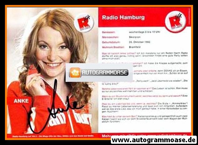 Autogramm Radio | Hamburg | Anke LOTHES | 2010er (Portrait Color)