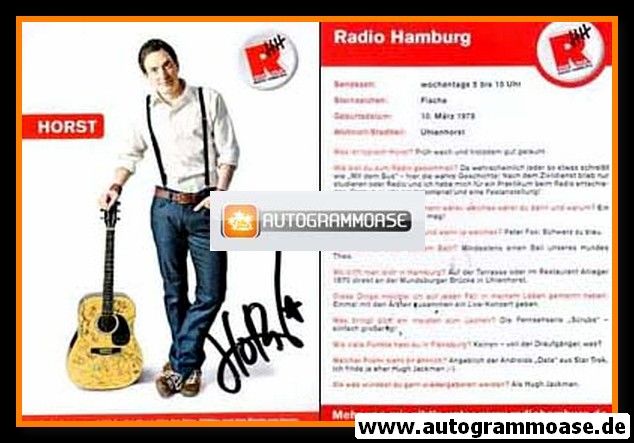Autogramm Radio | Hamburg | Horst HOOF | 2010er (Portrait Color)