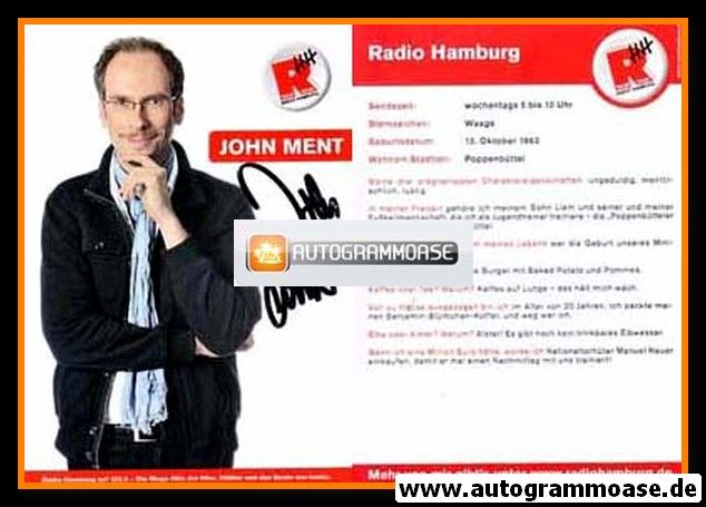 Autogramm Radio | Hamburg | John MENT | 2010er (Portrait Color)