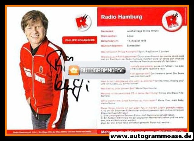Autogramm Radio | Hamburg | Philipp KOLANGHIS | 2010er (Portrait Color)