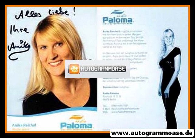 Autogramm Radio | Paloma | Anika REICHEL | 2010er (Portrait Color)