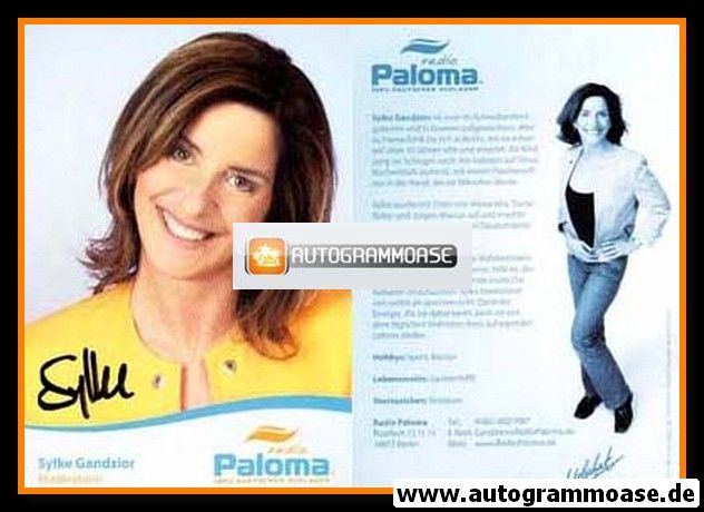 Autogramm Radio | Paloma | Sylke GANDZIOR | 2010er (Portrait Color)