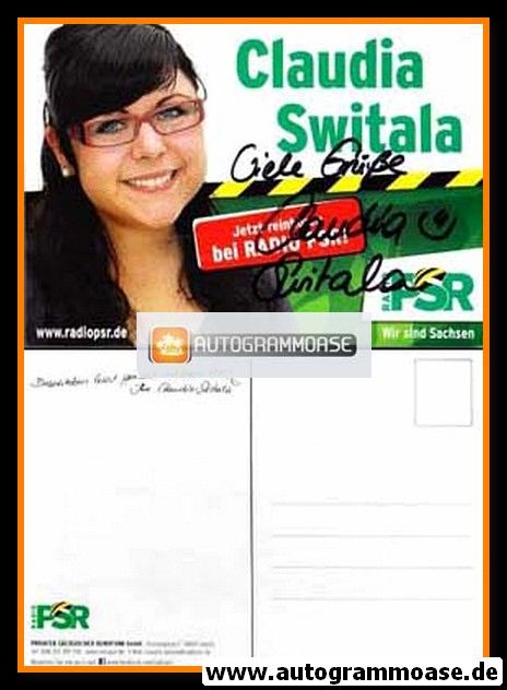 Autogramm Radio | PSR | Claudia SWITALA | 2010er (Portrait Color) 1