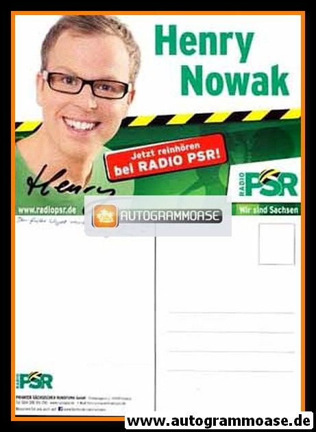 Autogramm Radio | PSR | Henry NOWAK | 2010er (Portrait Color)