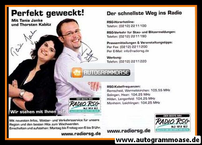 Autogramme Radio | RSG | Tania JANKE + Thorsten KABITZ | 2010er (Portrait Color)